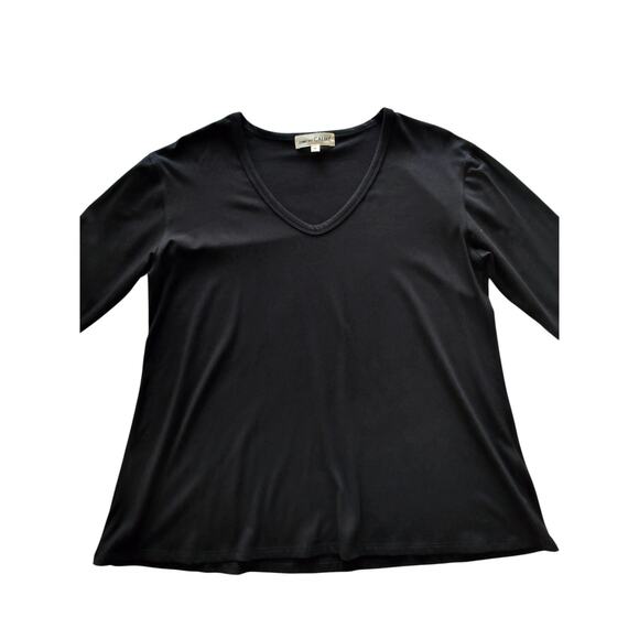 Johnny Was Calmé Women's Black V-Neck Long Sleeve Top Size M - Picture 3 of 10